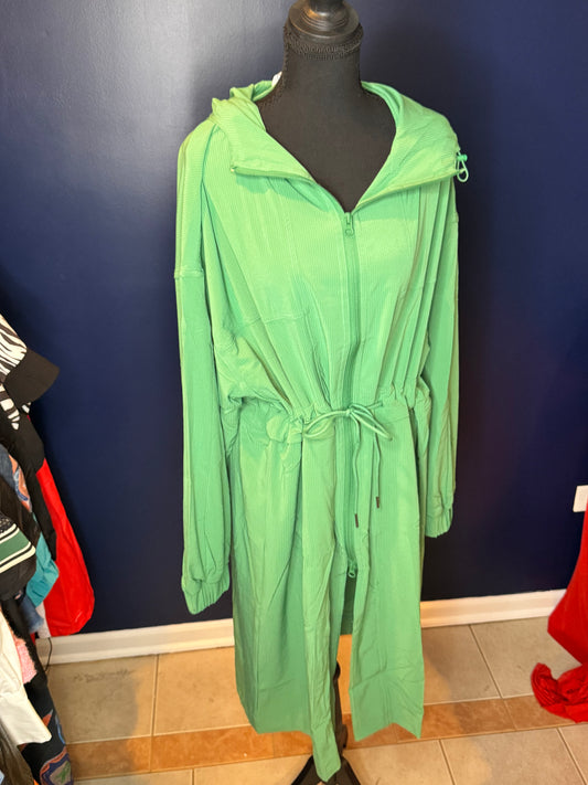 Green Windbreaker Two piece set 1X